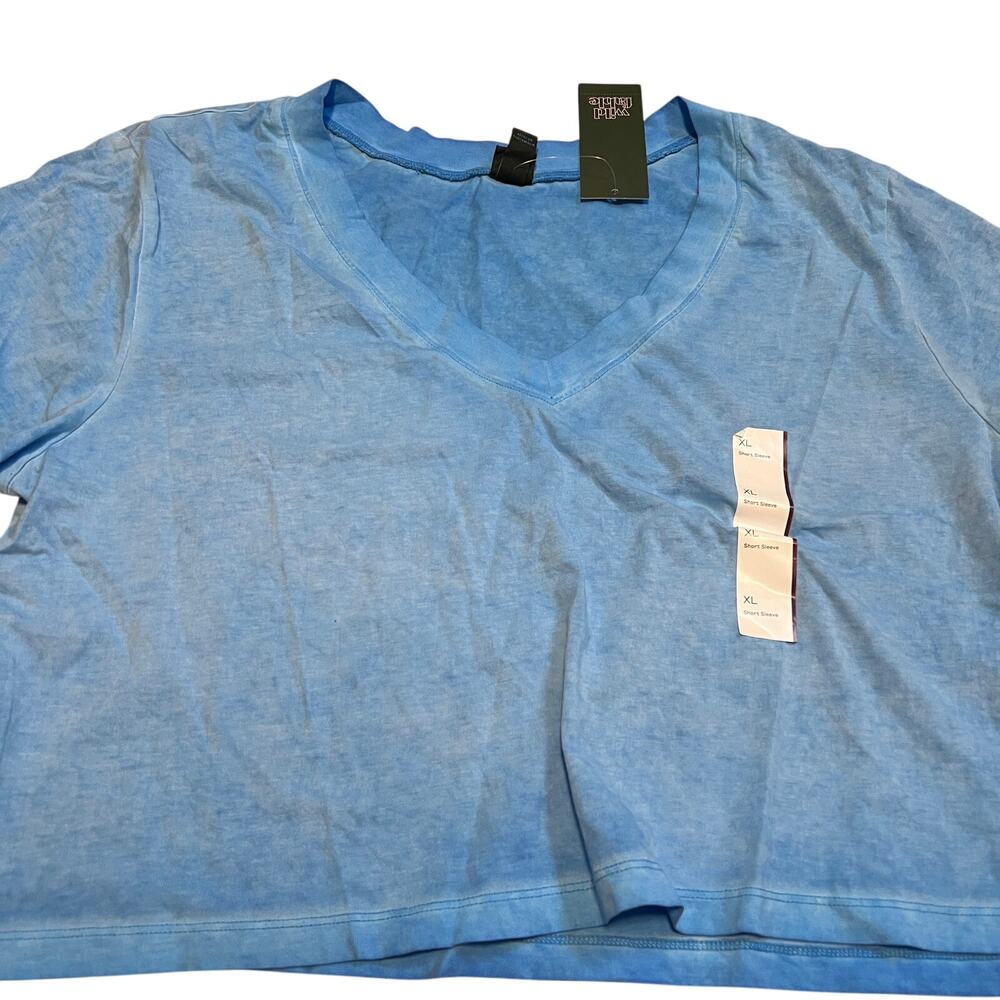 Wild Fable Women's Blue Short Sleeve Boxy Cropped T-Shirt - Size XXL - NWT